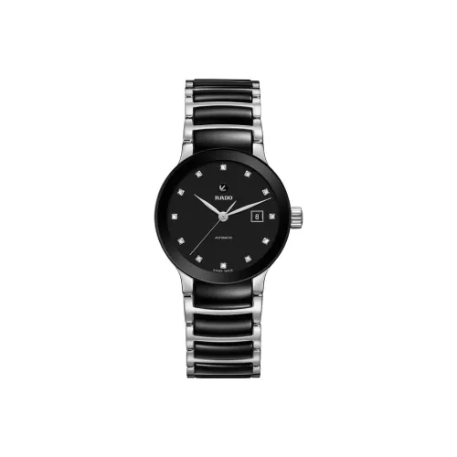 RADO Автоматический Механический Movement Женские Crystal Collection Часы 28mm*9,3mm Черные