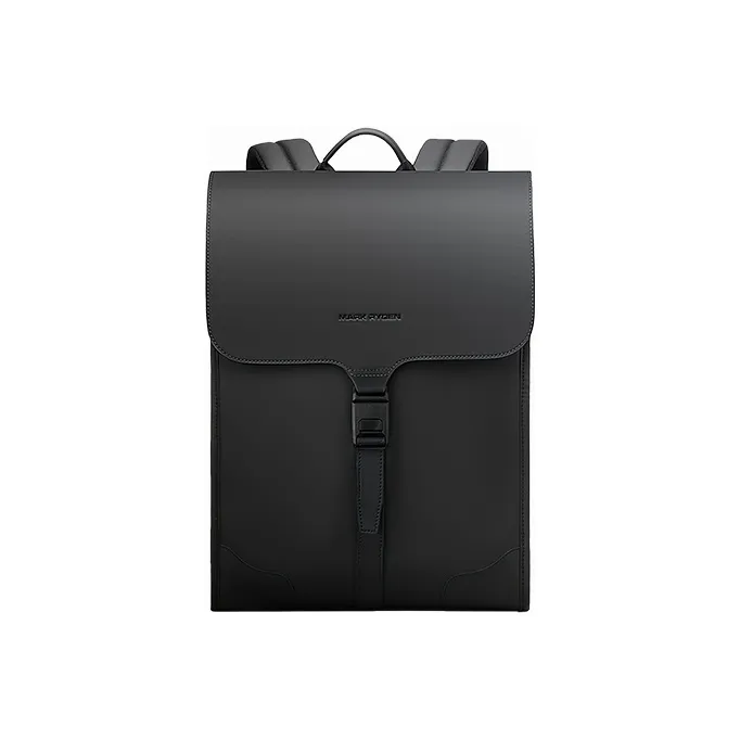 MARK RYDEN Leather Laptop Backpack Unisex Elegant Black/Graphite Gray/Olive Green