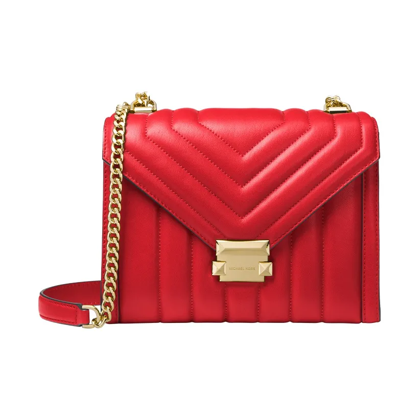 MICHAEL KORS Whitney Sheepskin Crossbody Bag Envelope Bag Shoulder Bag Large Size Women's Red