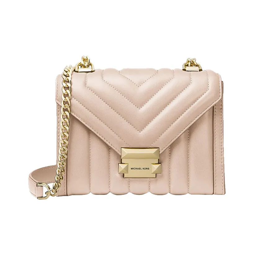 MICHAEL KORS Whitney Sheepskin Envelope Bag, Shoulder Bag, Crossbody Bag Trumpets Women's Nude Pink