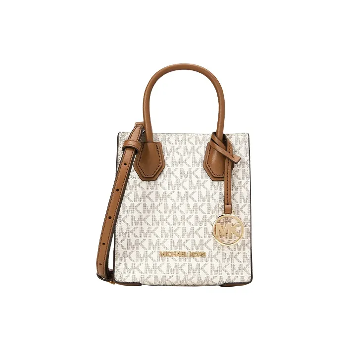 MICHAEL KORS Mercer Кожа Гармошка Сумка Аккордеонная Сумка Портативная Сумка через плечо Мини Женский Ванильный