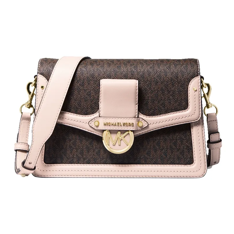MICHAEL KORS Jessie Artificial Leather Crossbody Handbag Shoulder Bag Women's Brown Pink