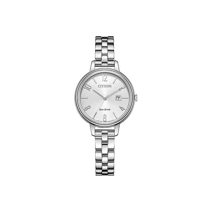 CITIZEN Ecology Drive Collection Светильник Кварцевый механизм Нержавеющая сталь Ремешок Часы Женские Серебристый циферблат