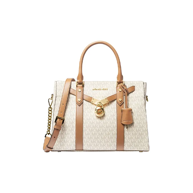 MICHAEL KORS Nouveau Hamilton Кожа Доска Сумка через плечо Сумка Большая Женская Ванильный Белый