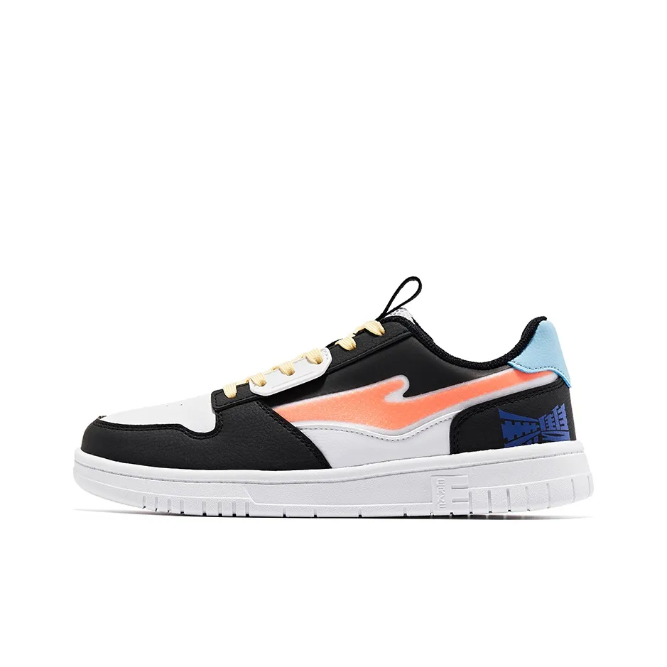 Erke Unparalleled Low-Top Skateboard Shoes Women's Black Neon Orange Pink