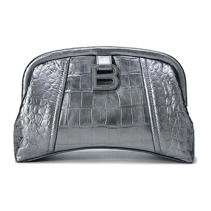Balenciaga Editor Clutch Xs Silver Metallized
