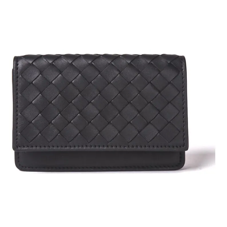 Bottega Veneta Cow Leather Wallets Card Holders Men's Black