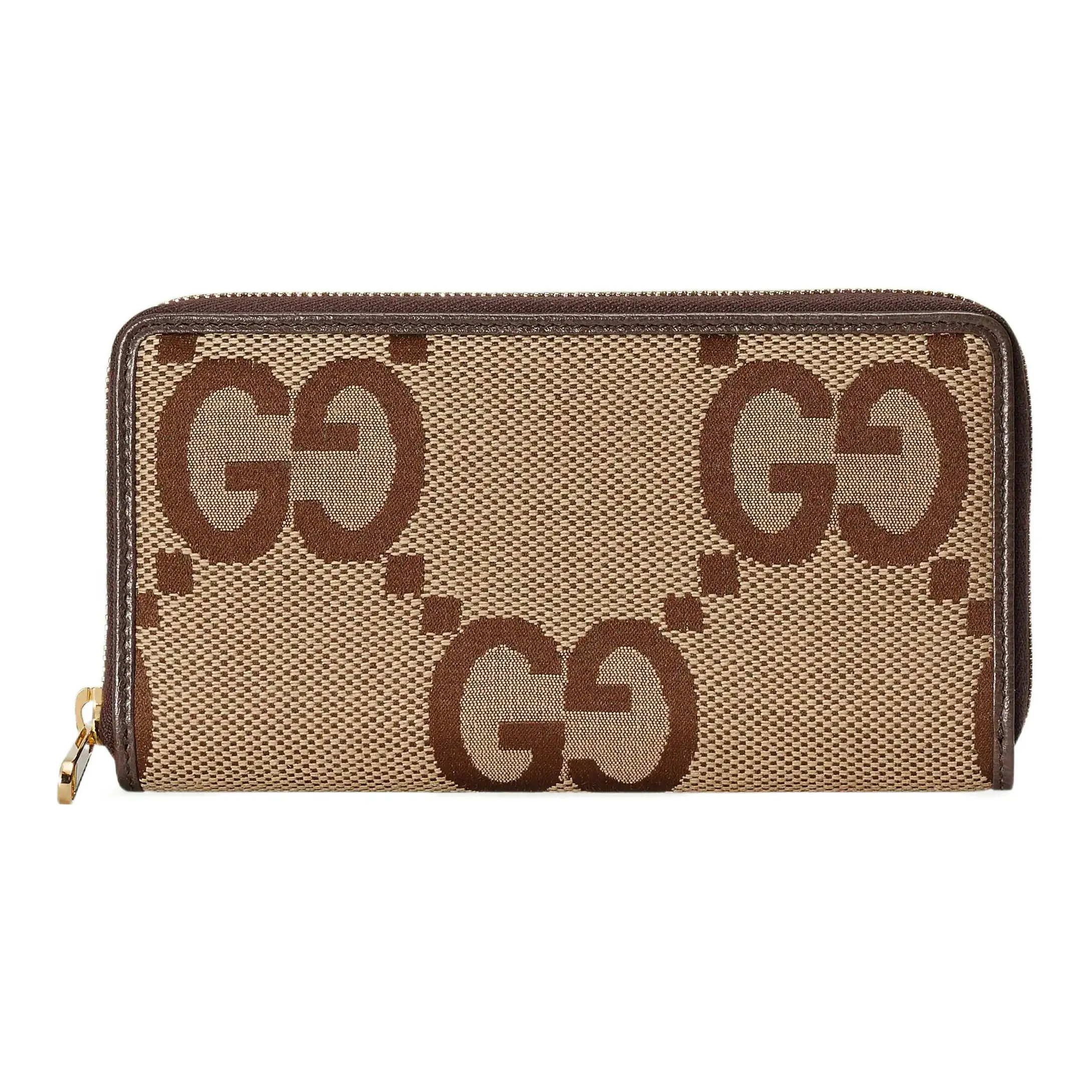 GUCCI Canvas с кожаными вставками кошелек мужской светлый янтарный