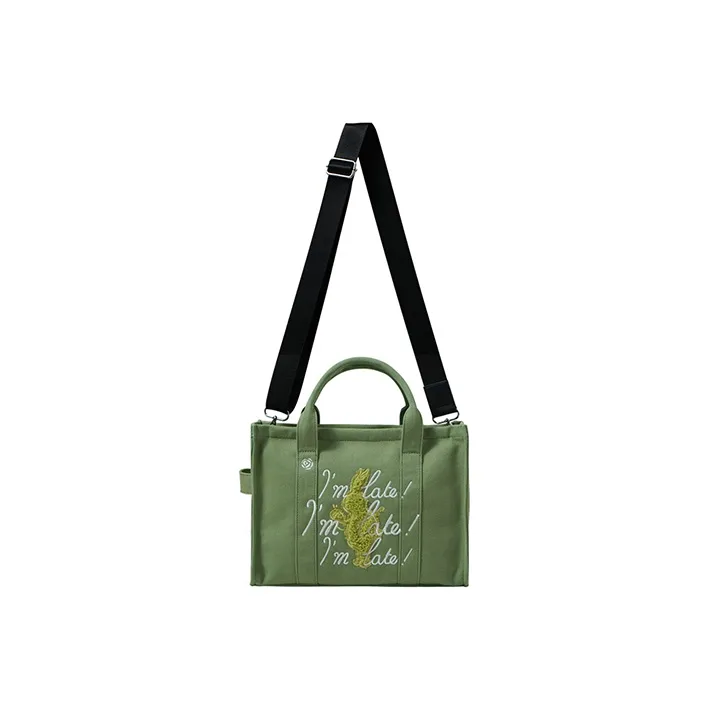 Join Our Newsletter Canvas Tote Bag, Shopping Bag, Crossbody Bag, Shoulder Bag, Handbag Regular Women's Green/Khaki
