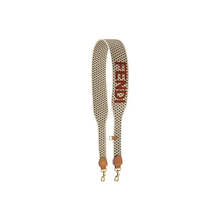 FENDI Cow Leather, Polyester Bag Strap Women's Multicolor