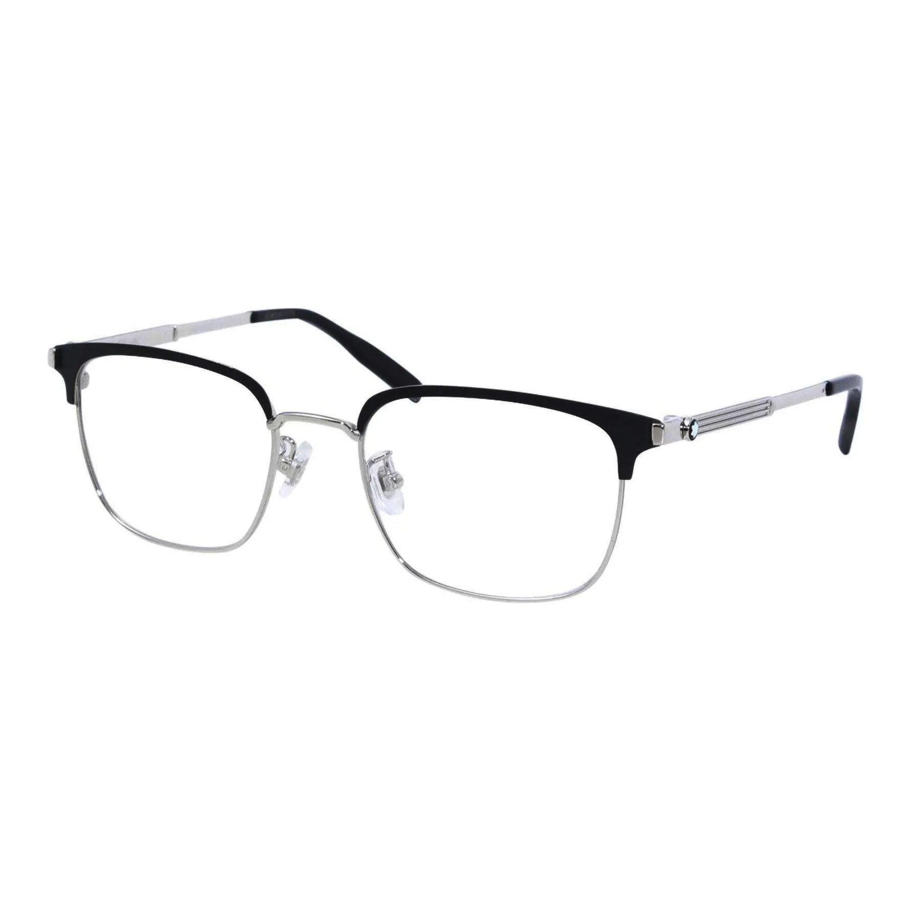 MONTBLANC Plate And Metal Browline Eyeglass Frames Men's