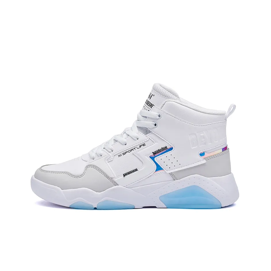 361° Xingran High-Top Skateboard Shoes Men's White Blue