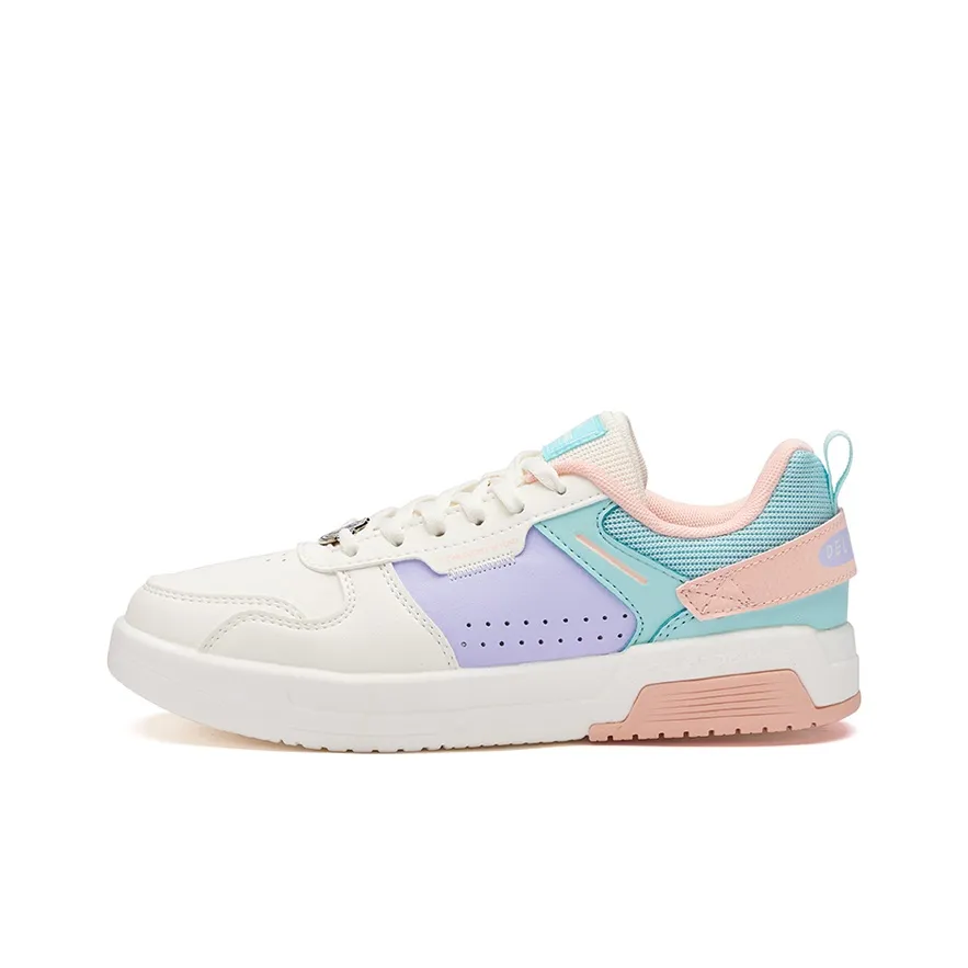 361° Aurora Breathable Abrasion Resistant Slip Resistant Low Top Skateboard Shoes burch Women's White Cyan Pink
