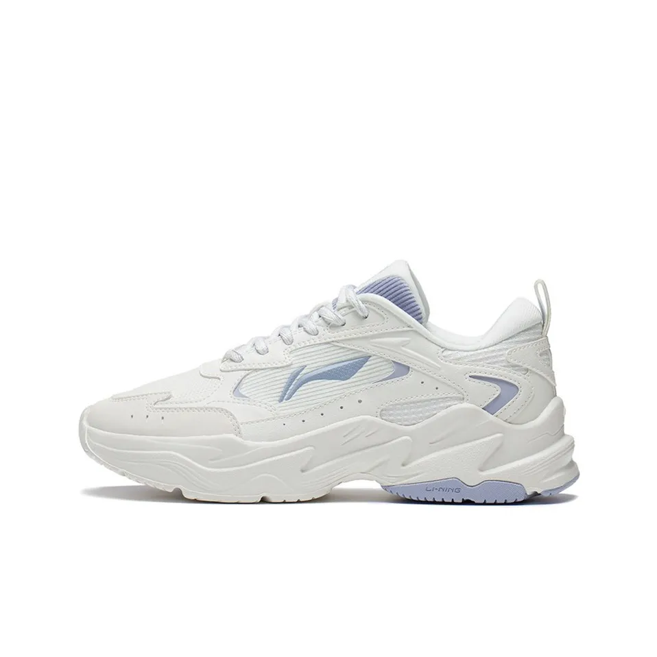 LiNing Stargazing Cushioning, Slip Resistant, Abrasion Resistant, Rebound Low Top Running Shoes Women's White Blue