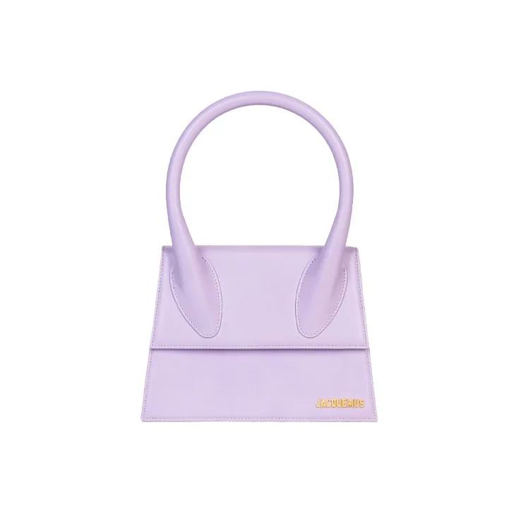 Jacquemus Cow Leather Shoulder Bag Crossbody Bag Handbag Large Size Women's Purple