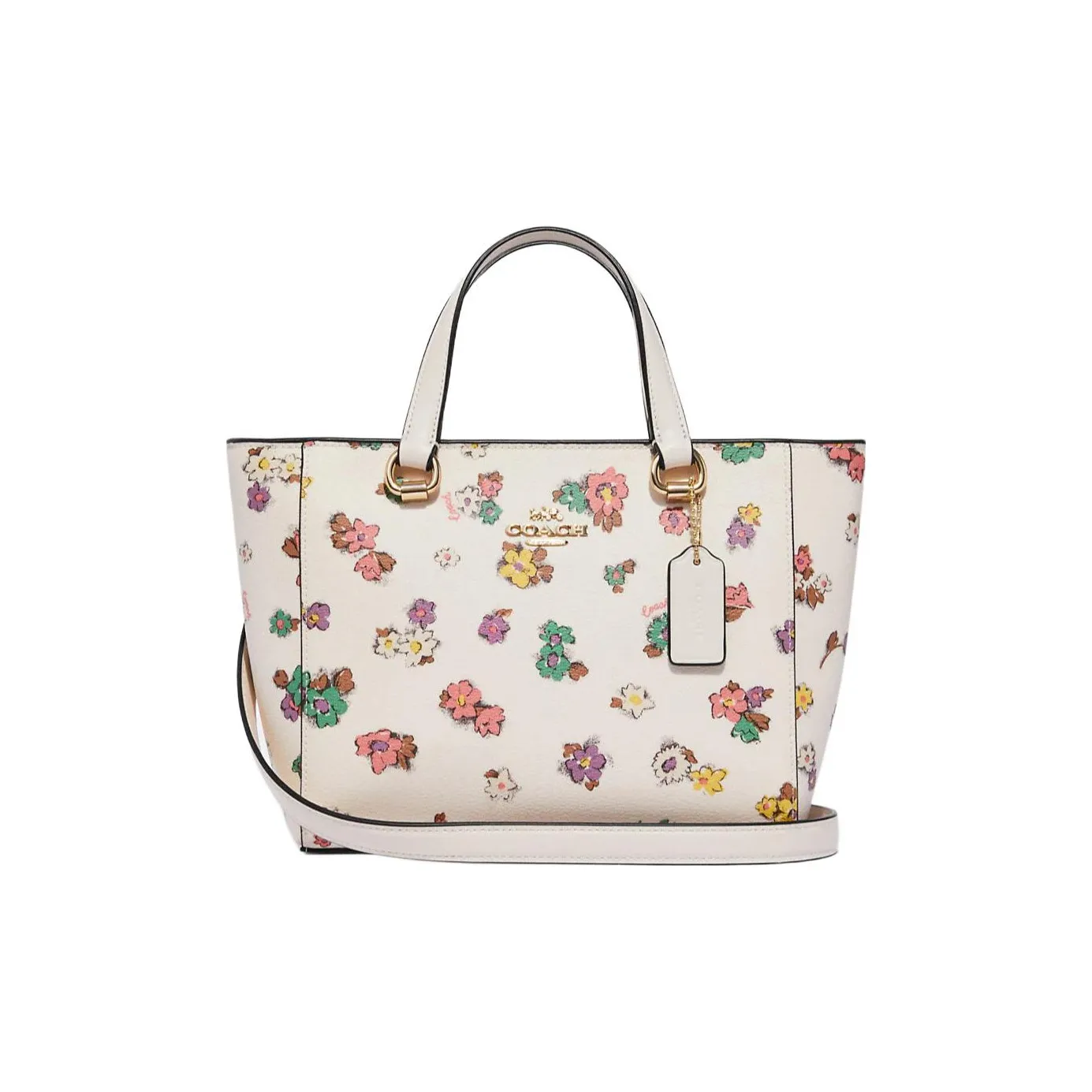 COACH Alice Coated Canvas With Smooth Leather Handbags Shoulder Bag Crossbody Bag Small Size Women's White