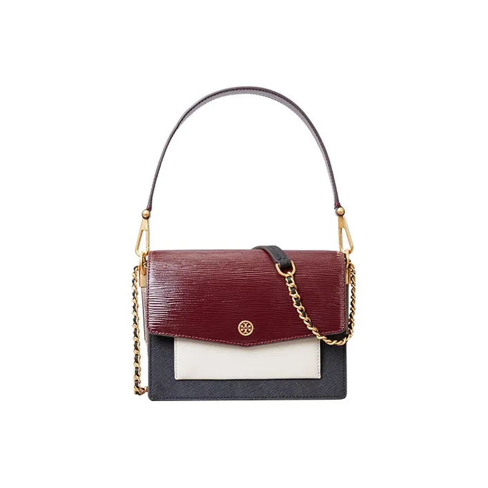 TORY BURCH Robinson Cow Leather Crossbody One Shoulder Handbag Medium Size Women's Burgundy