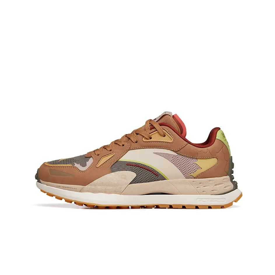Anta Cushioned Anti-Slip And Wear-Resistant Lightweight Low-Top Running Shoes Women's Brown Green Gray