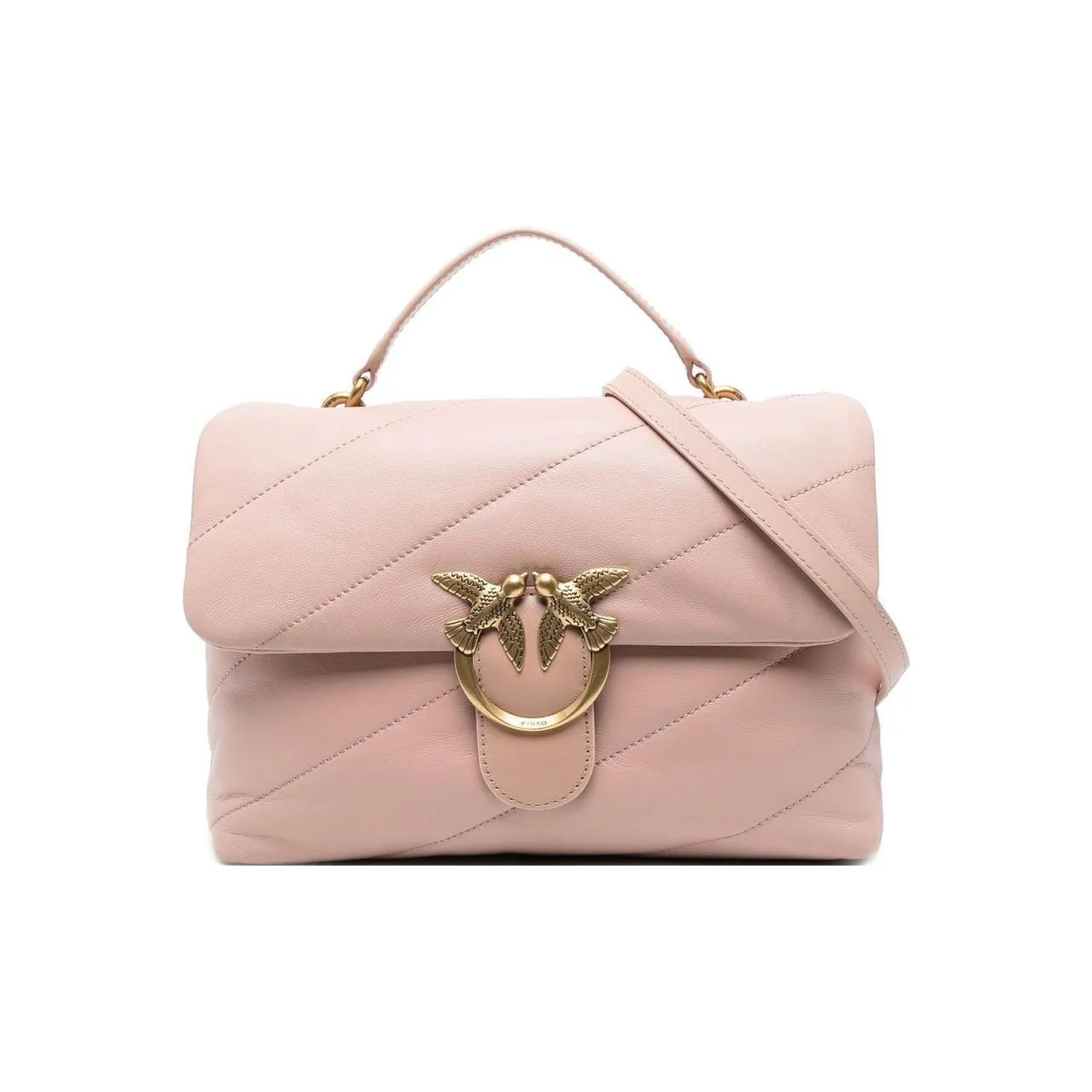 PINKO Calfskin Flying Bird Swallow Bag Portable Crossbody Bag Shoulder Bag Women's Pink