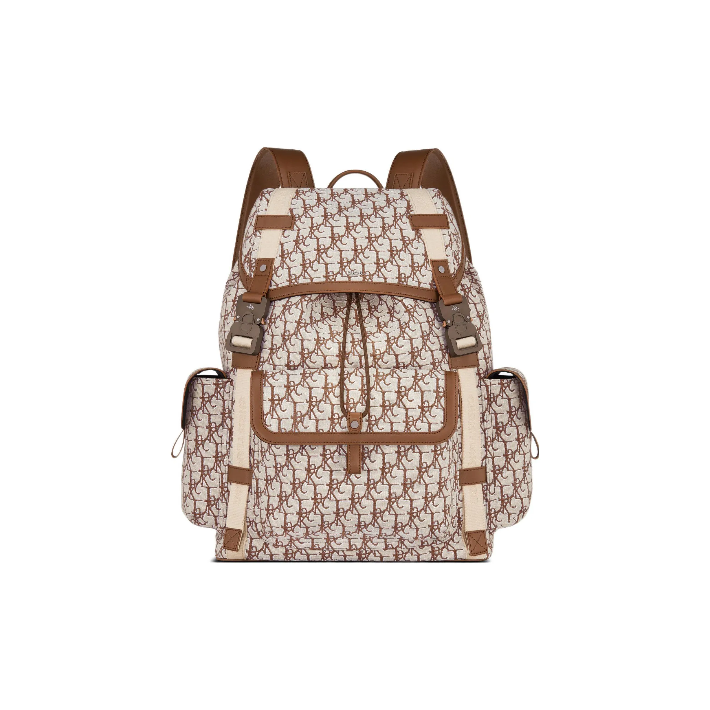 DIOR CACTUS JACK Collaboration Hit The Road Cow Leather Backpack Regular Unisex Coffee