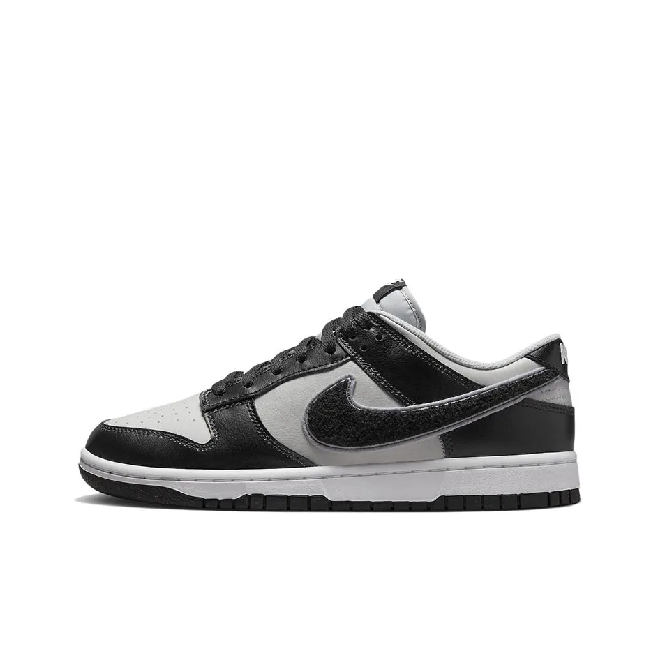 Nike Dunk Low 'Chenille Swoosh Black Grey Fog'