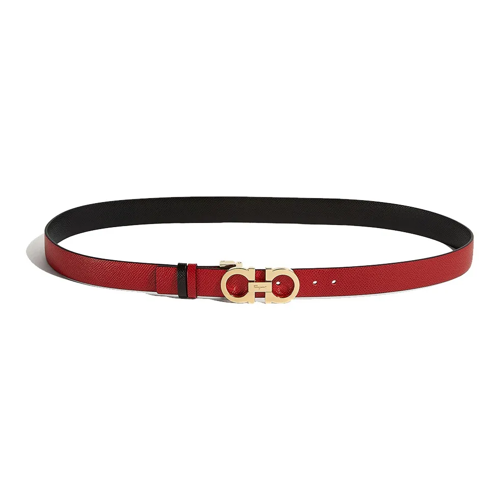 FERRAGAMO Cow Leather Leather Belts Women's Width 2.5cm