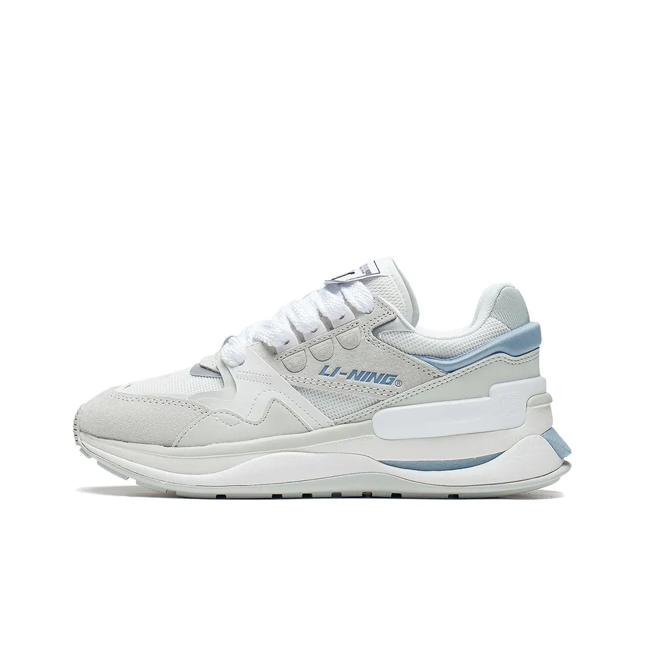 LiNing 001 Innocence V2 Cushioning Anti-Slip And Wear-Resistant Low-Top Sports Casual Shoes Women's White Blue