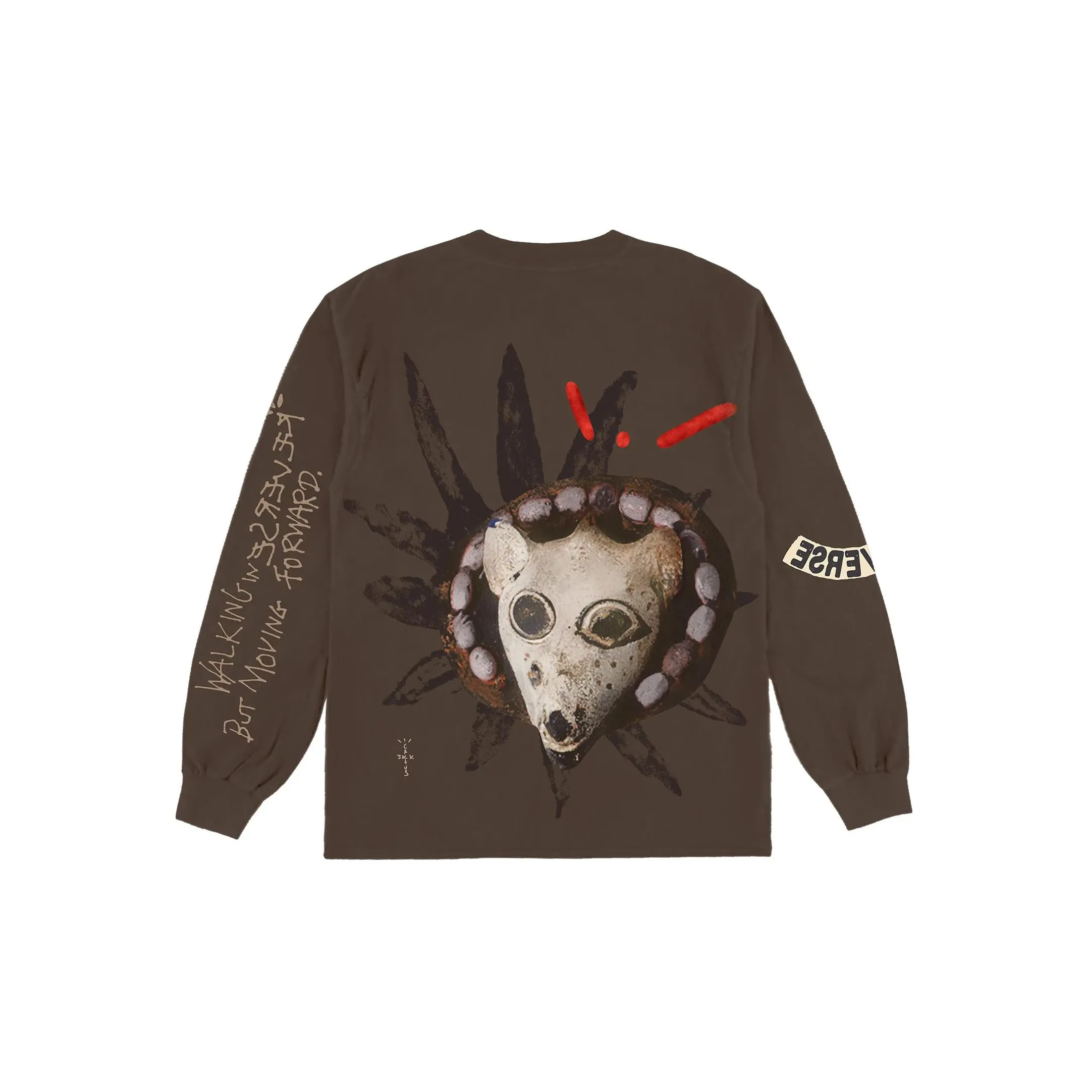 Travis Scott Reverse Jack Long Sleeve T-shirt Brown