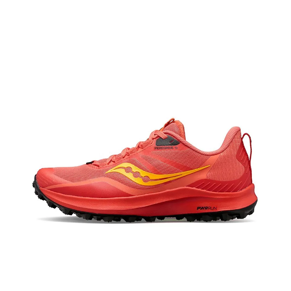 Saucony Peregrine 12 Cushioning Anti Slip And Wear Resistant Low Top Trail Running Running Shoes Women's Watermelon Red