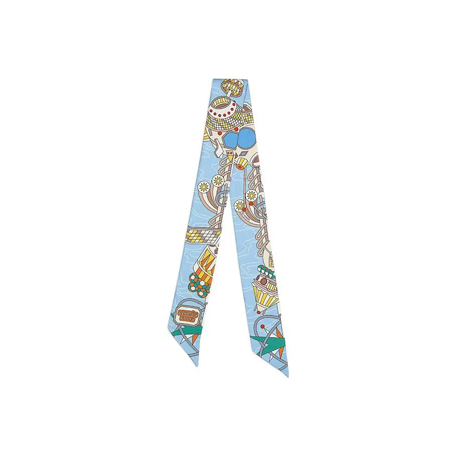 HERMES Silk Scarves Women's Blue