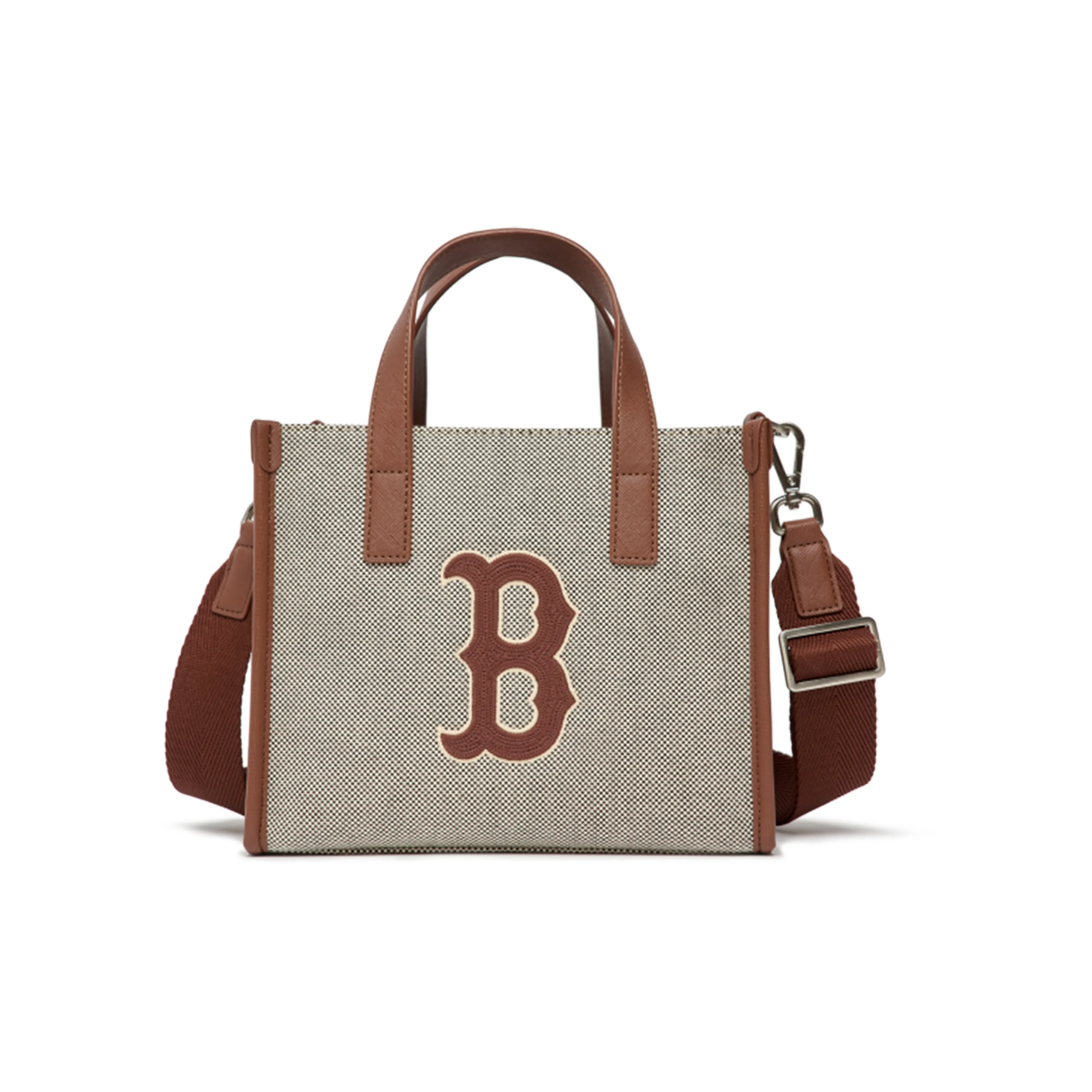 MLB Boston Red Sox Polyester Tote Bag Shopping Bag Boston Portable Crossbody Bag Shoulder Bag Small Size Unisex Brown