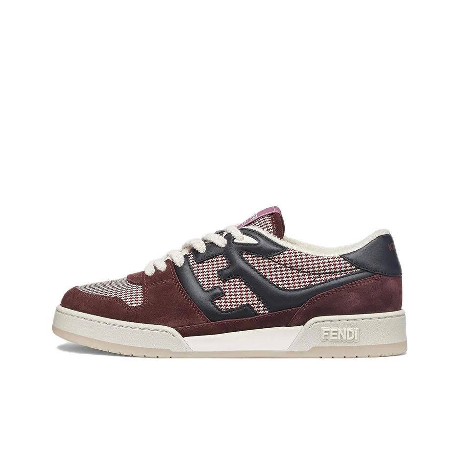 FENDI Match Low Top Stylish Skateboarding Shoes Men's Red Black