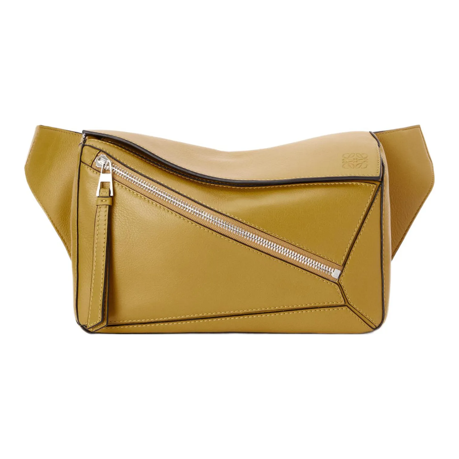 LOEWE Puzzle Smooth Calf Leather Sling Bag, Fanny Pack Trumpets Men's Ochre