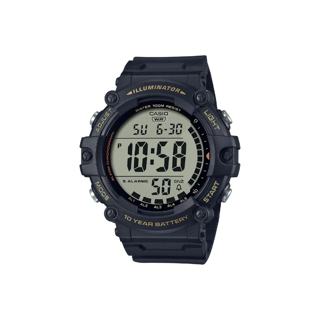 CASIO YOUTH Collection Циферблат с цифровым дисплеем Кварцевый механизм Смольный ремешок Часы Унисекс Серый циферблат