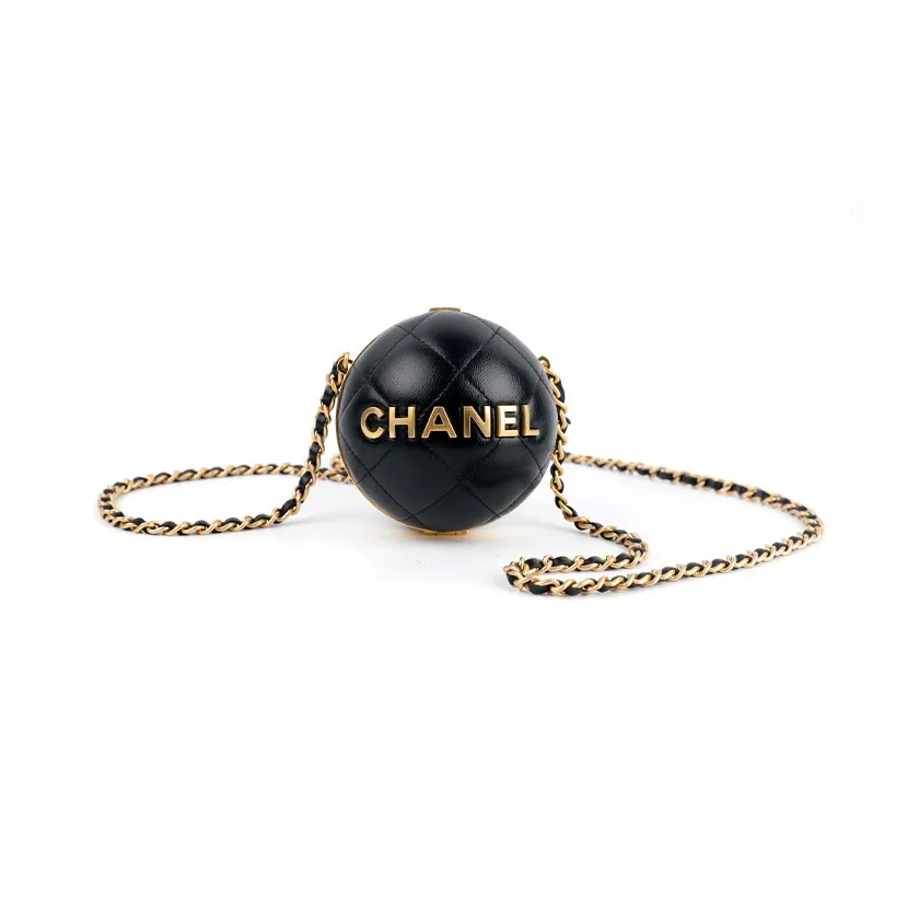 CHANEL 22A Early Autumn Sheepskin Evening Party Bag Ball Bag Handbag Shoulder Bag Crossbody Bag Women's Black
