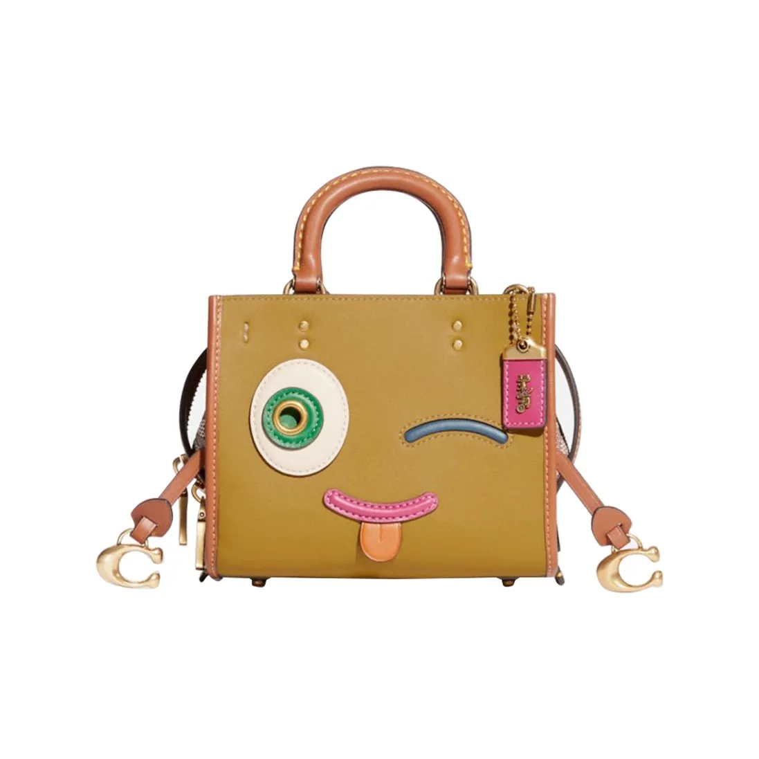 COACH Rogue Leather One Shoulder Handbags Small Size Women's Linen