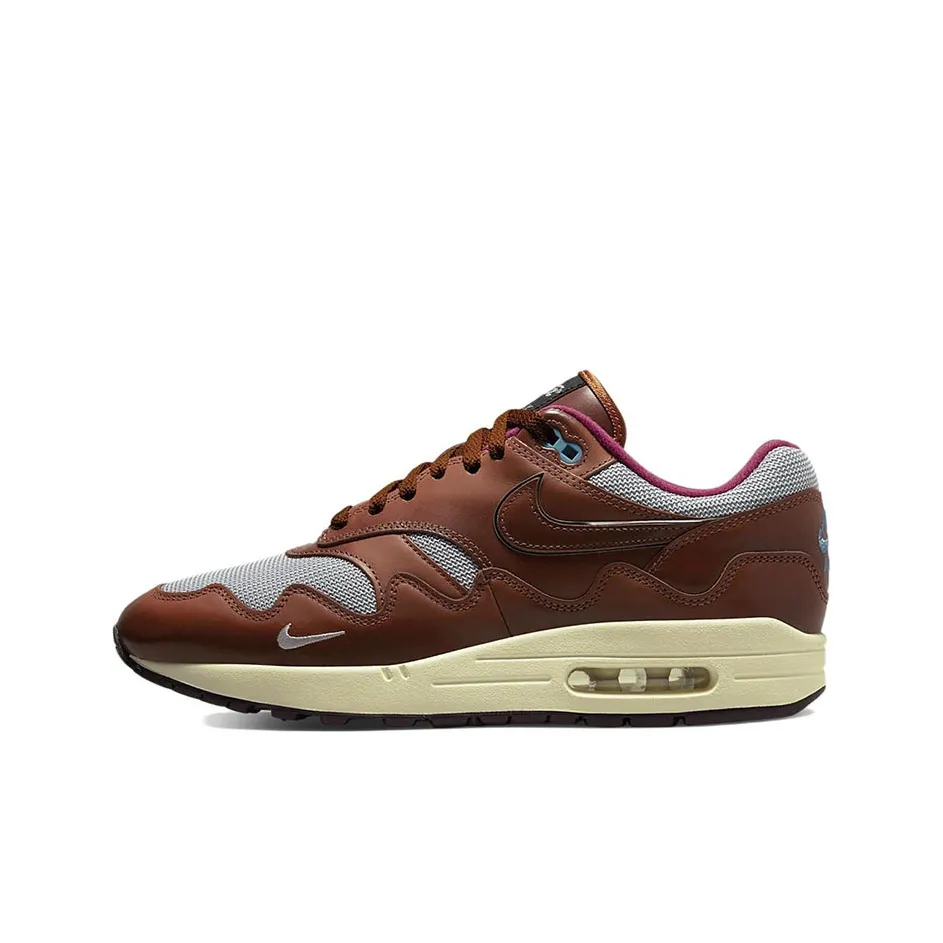 Patta x Nike Air Max 1 Low Топ Повседневные Беговые Кроссовки Унисекс Коричневый