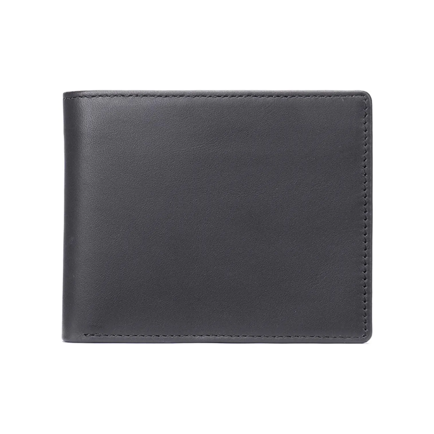 NOMK Кошелек из полированной коровьей кожи стандартный мужской черный