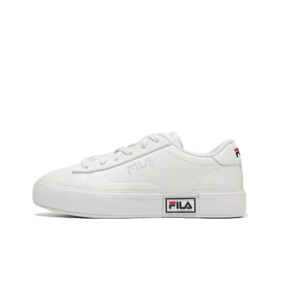 FILA Hyper Coat Anti Slip Wear Resistant Low Top Skateboard Shoes Women
s White Korean Style