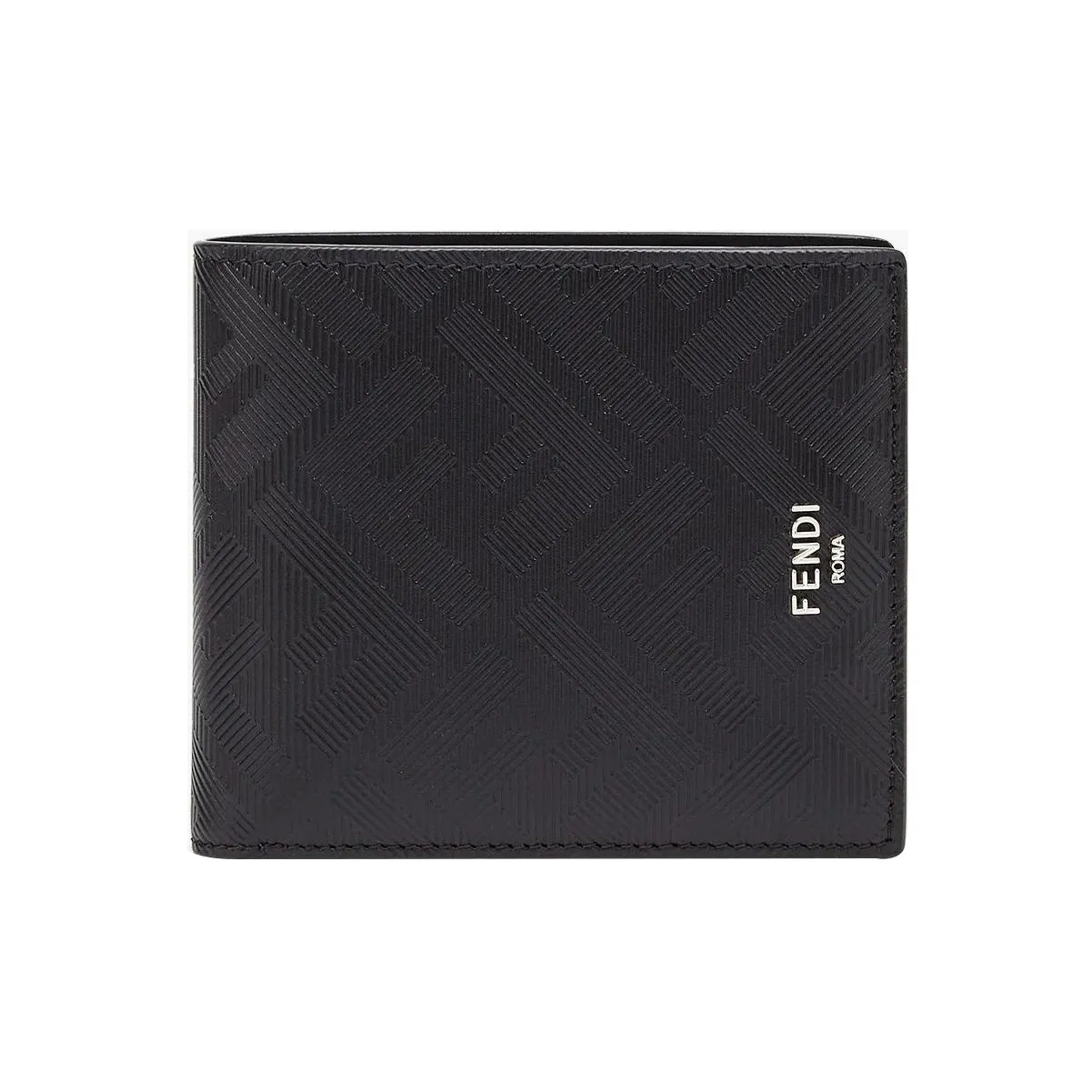 FENDI Calfskin Wallet Regular Men's Black/Red