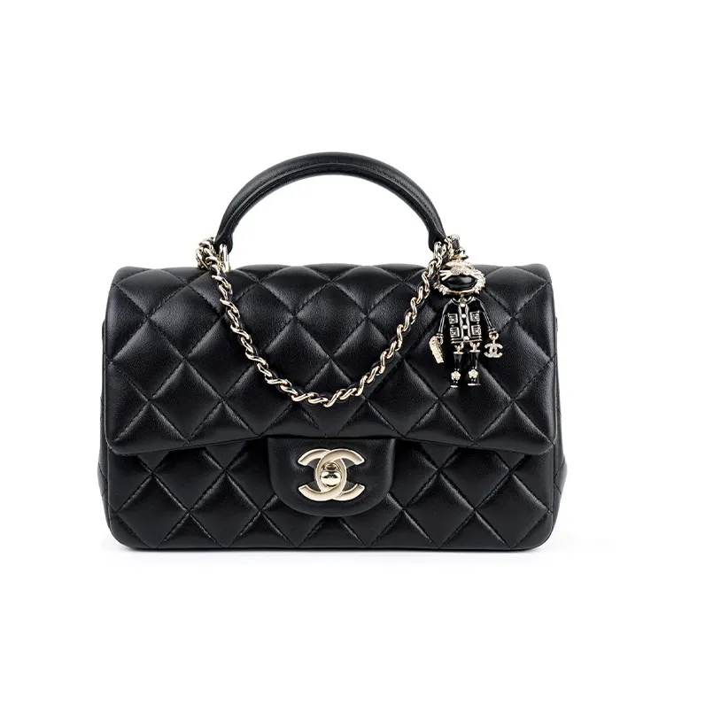 CHANEL Classic Flap CF22SS Spring And Summer Lambskin Flap Bag, Shoulder Bag, Crossbody Bag, Handbag Mini Women's Black