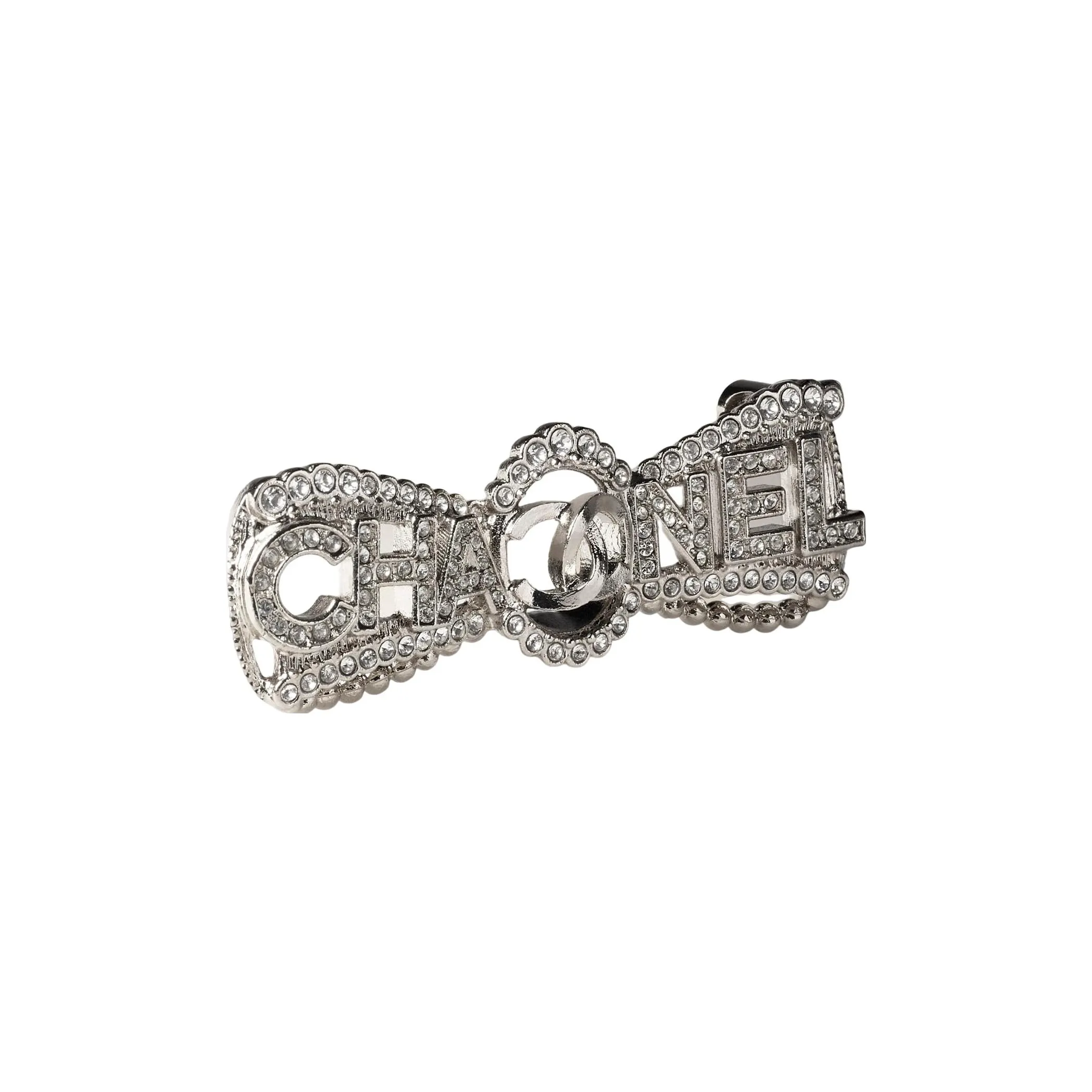 CHANEL Pre Owned 2000s Cc Rhinestone embellished Bow Brooch