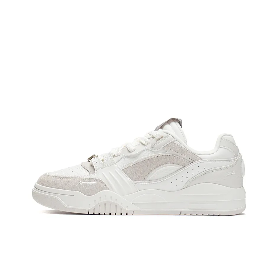 LiNing Yuebai Thermal Slip Resistant Low Top Skateboard Shoes Men's Mist White