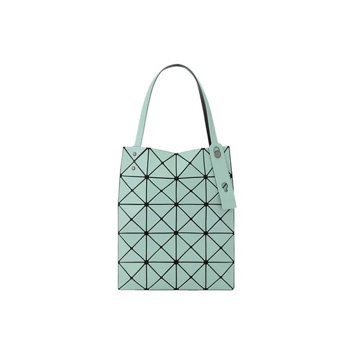 ISSEY MIYAKE Lucent Boxy PVC Small Square Box Tote Bag, Shopping Bag, Shoulder Bag, Handbag Regular Women's Mint Green