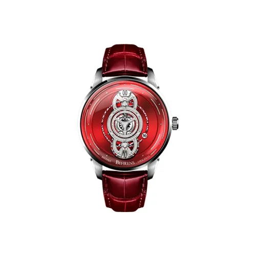 BEHRENS Автоматический Механический Movement Унисекс Часы Star Voyager Collection 42mm*23mm*12,5mm Красные