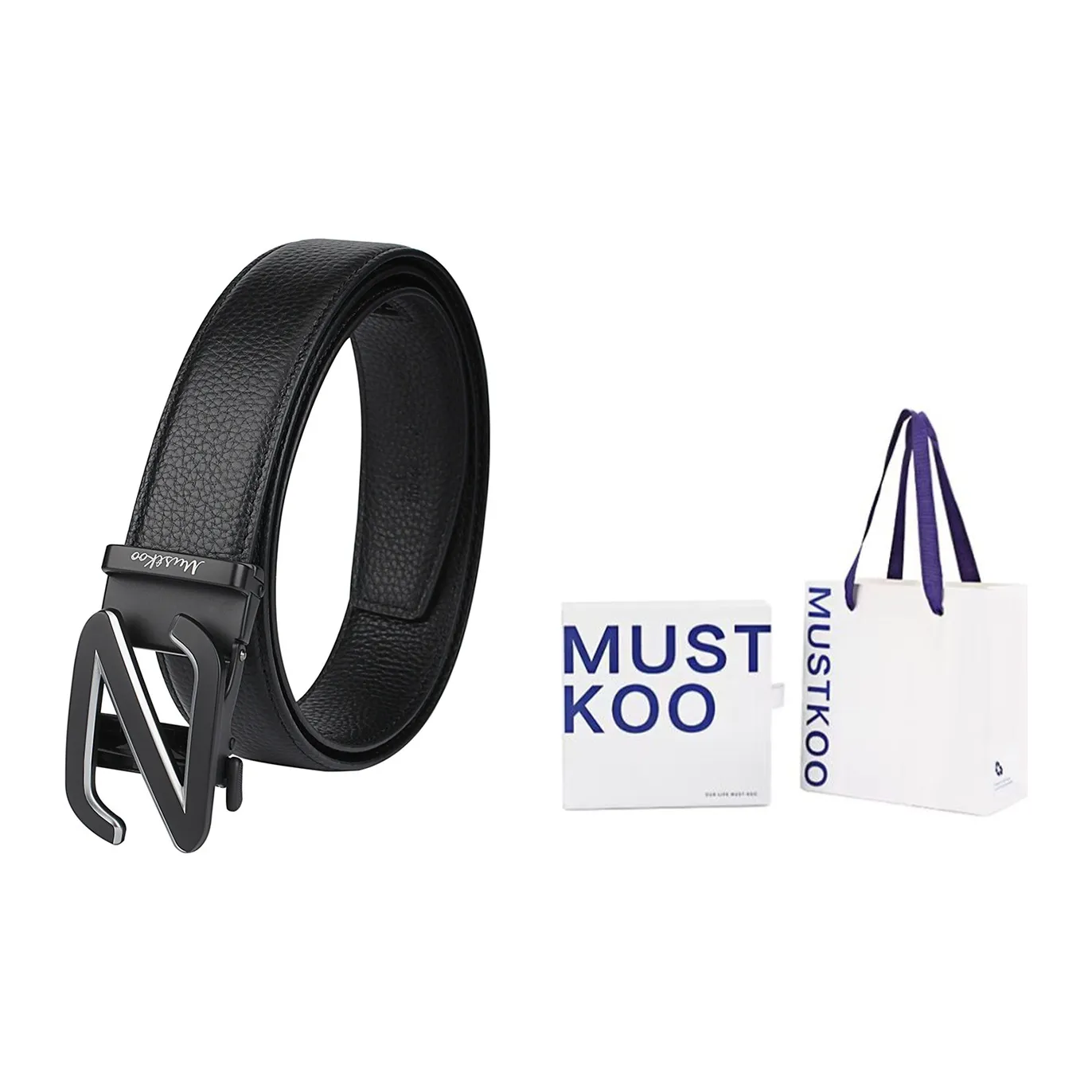 MUSTKOO Сплав Коровья кожа Ремень Мужской 3,4CM