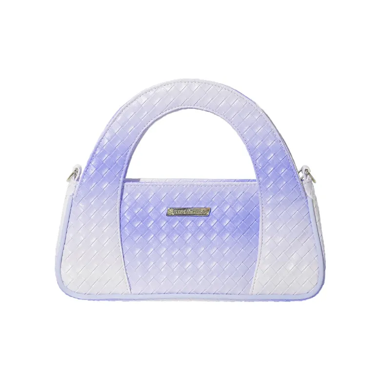 Kenghua Village PU Small Square Bag, Urban Chic Style, Commute Bag, Handbag Regular Women's Gradient Gray Purple