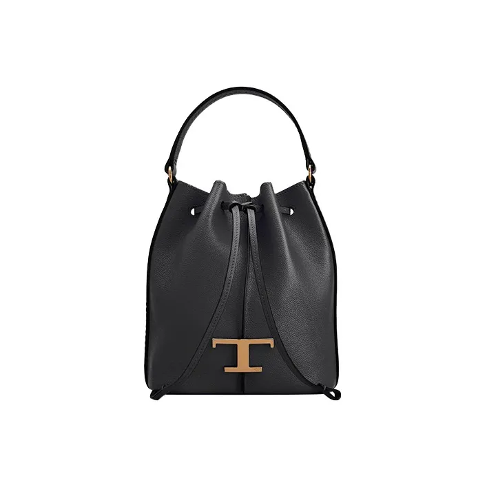 TOD'S Logo Charm Drawstring Bucket Bag