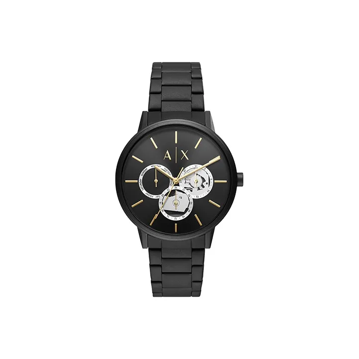 ARMANI EXCHANGEAE Часы Кварцевый механизм Нержавеющая сталь Ремешок 42 мм Черный циферблат Мужские часы