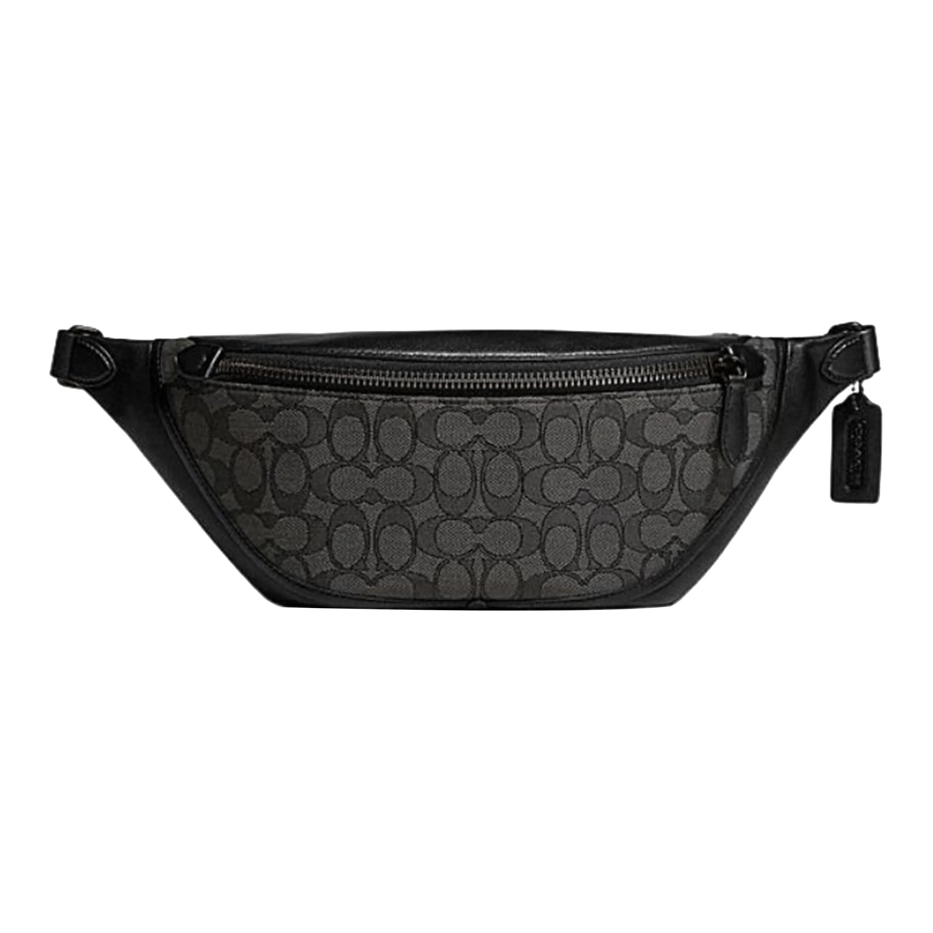 COACH League Cow Leather With Textile Crossbody Bag Sling Bag Fanny Pack Large Size Men's Black